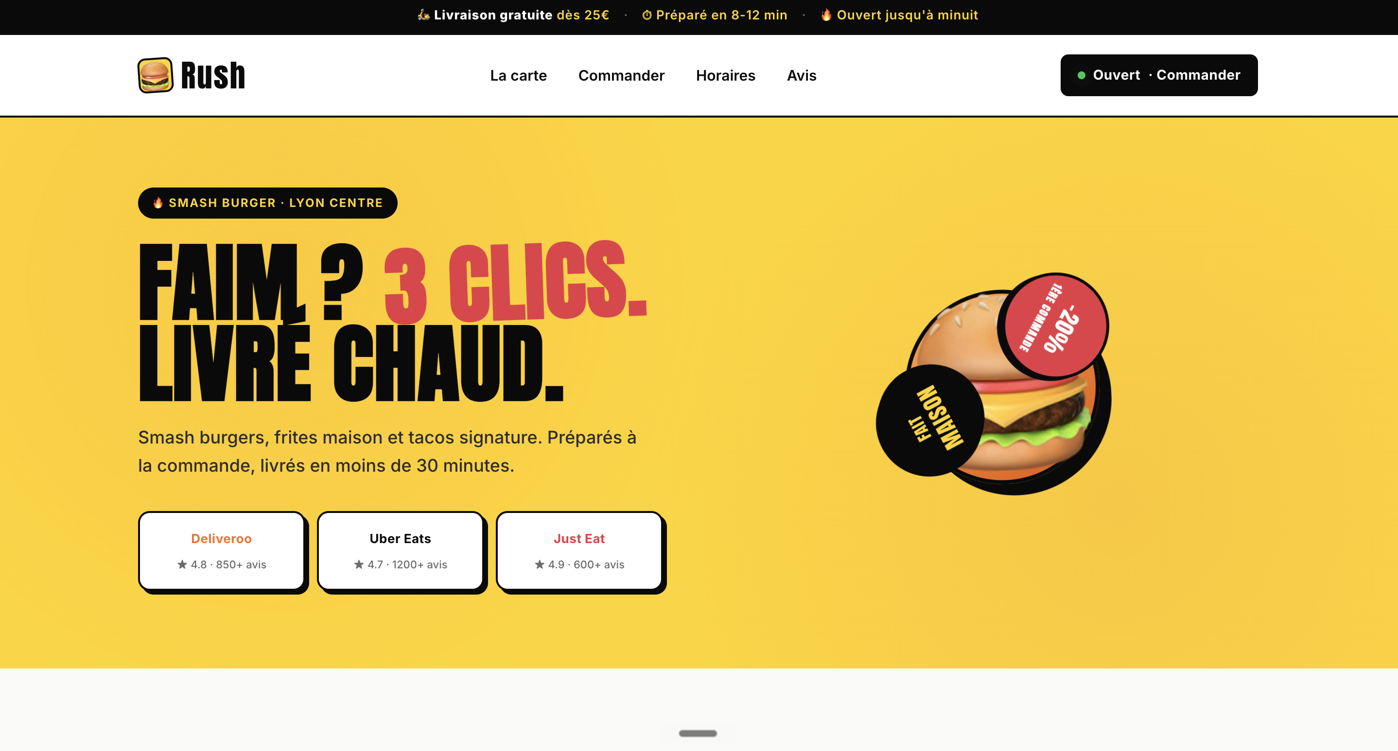 Exemple de site — Rush