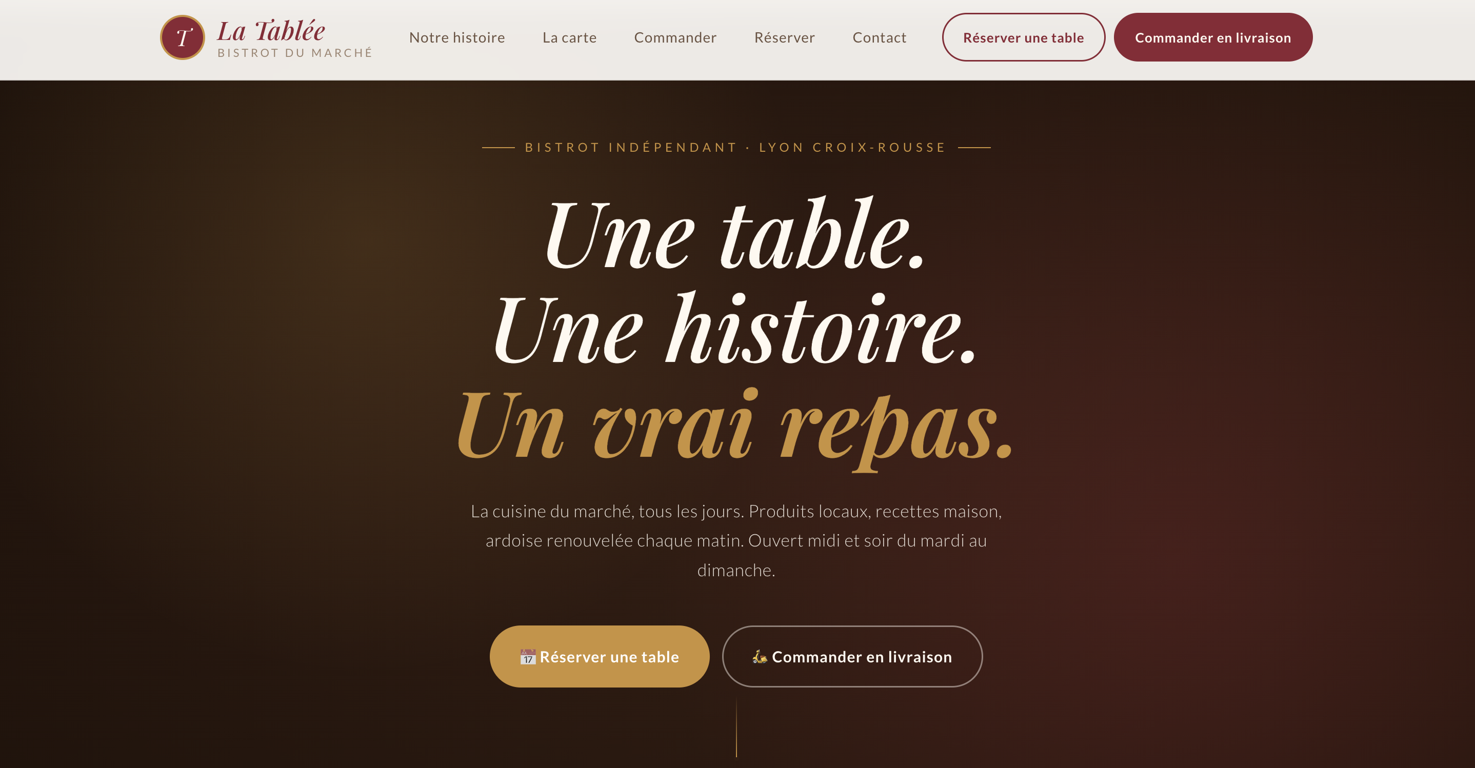 Exemple de site — Tablée