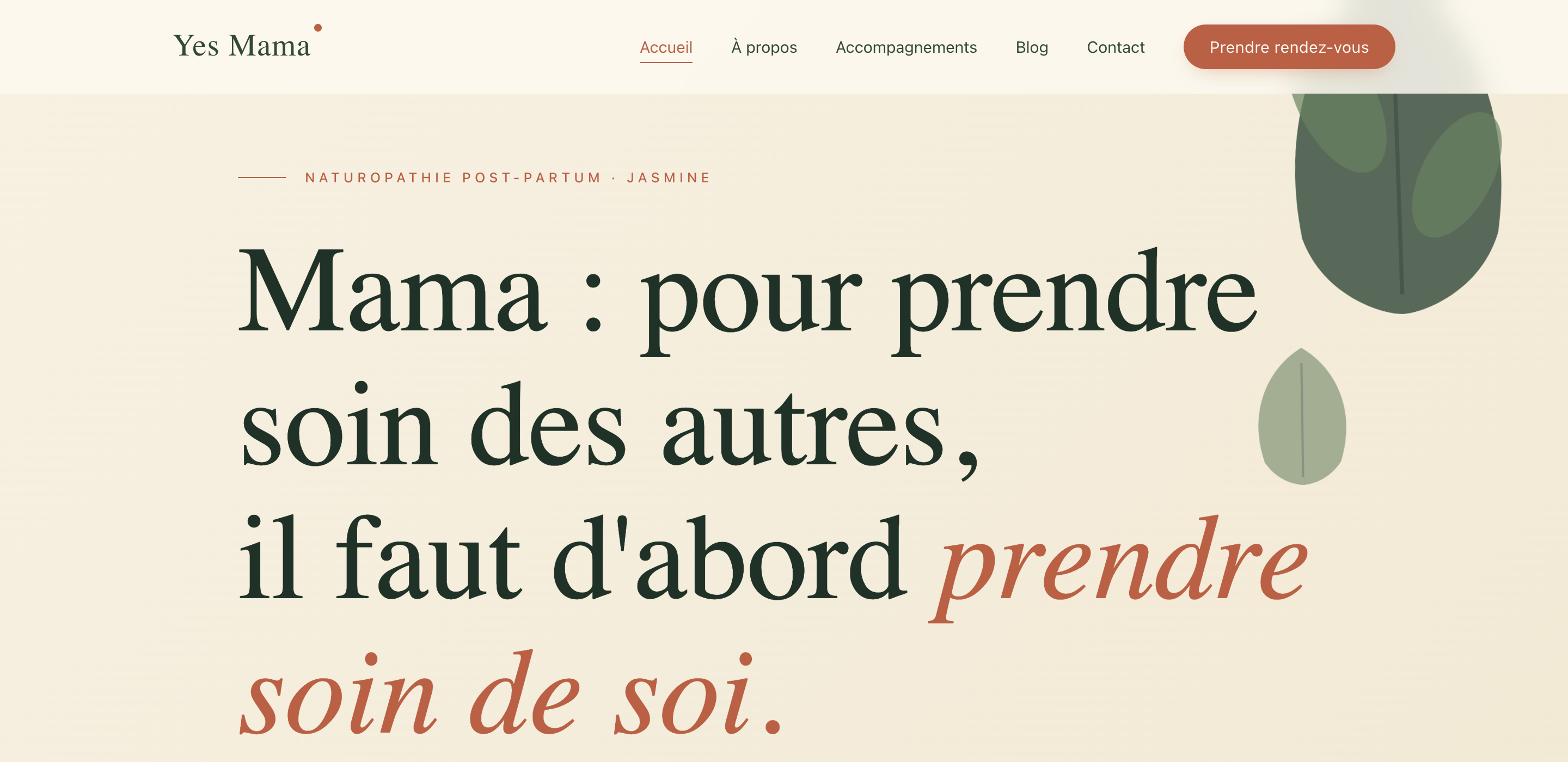 Aperçu du site Yes Mama